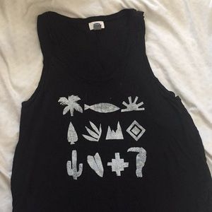 High-Low Tank Top with designs on it